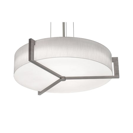 Afx Apex 27in. LED Pendant, Weathered Grey Finish, Linen White Shade APP2432L5AJUDWG-LW